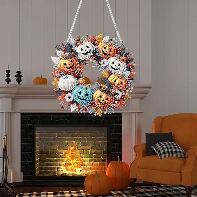 RYMILIE Halloween Diamond Art Kits for Adults Pumpkins 8x8inch