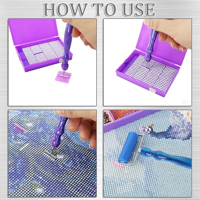 LEIYULY 13 PCS Thin Diamond Art Pens, Ergonomic Diamond Art Accessories