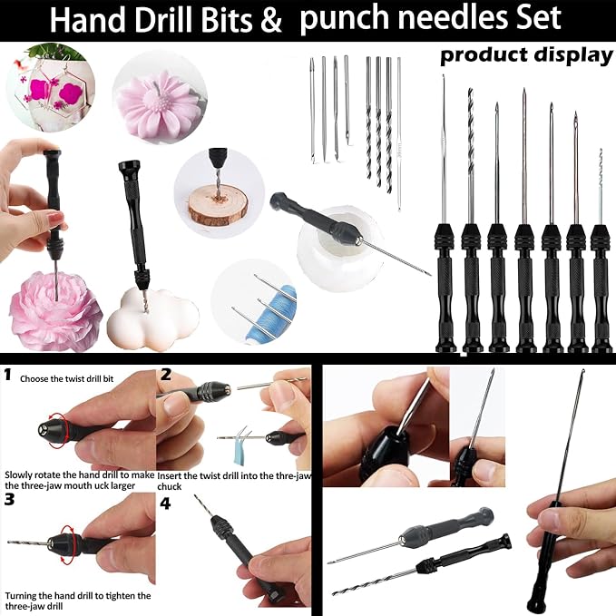 Nimozekd 19 PCS Candle Making Kit for Candle Drilling&Mold Punching Needle Punch Wicking Needle Tools Candlewick Inserting Tool Candle Mold Punch Set with Hook Eye for Inserting Mold Wicks