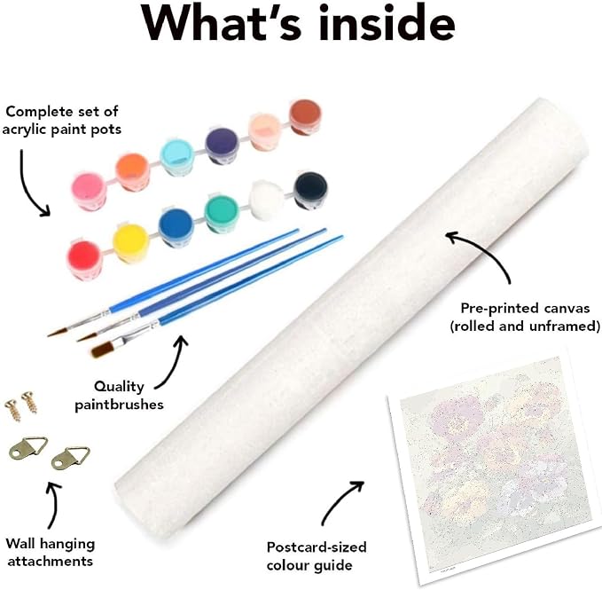 VIGEGU Flowers Paint by Numbers Kit for Adults Beginner 16x20 Inch | Easy Adult Paint by Number Kits on Canvas DIY Painting for Beginners Art by Numbers for Home Wall Decor