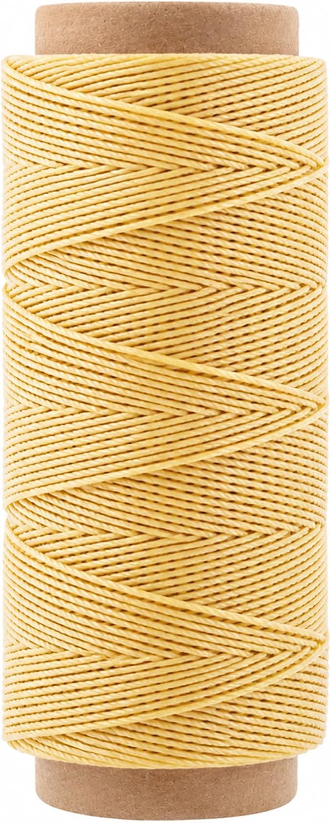 Mandala Crafts 80M 0.8mm Champagne Round Waxed Thread for Leather Sewing