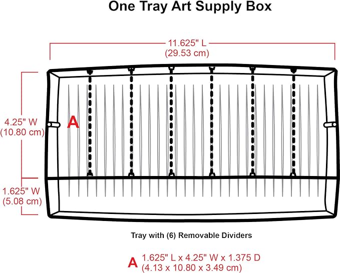 ArtBin 6891AG 1-Tray Art Supply Box, Portable Art & Craft Organizer with Lift-Up Tray, [1] Plastic Storage Case, Gray/Black