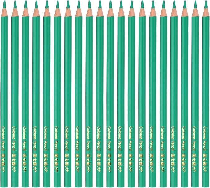PATIKIL Sapphire Green Colored Pencils Set,20 Pcs Oil Color Pencils Wooden Coloring Drawing Pencil for Artists Art Painting