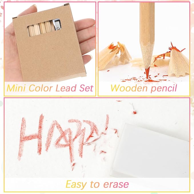 Sinload 150 Set Mini Colored Pencil Bulk for Kid 3.5 Inch Colored Pencils | 12 Color with Sharpener Eraser, Short Coloring Drawing Pen Bulk, Student Teacher Back to School Classroom Party Favors Gifts