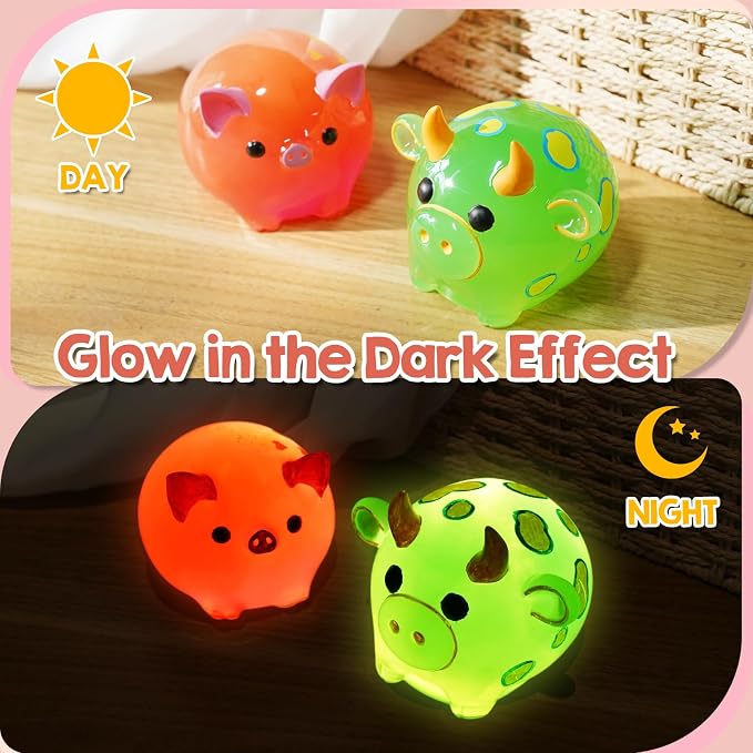 LET’S RESIN Animal Resin Molds, Cute Pig and Cow Figurine Silicone Molds for Epoxy Resin, Large 3D Round Resina Molds for Flowers Preservation, Resina Crafts, Home Desk Decor & Gifts for Animal Lovers