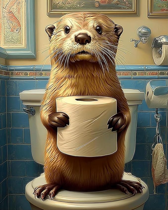 Diamond Art Kits for Adults,Funny Otter Diamond Painting Kits 12x16in