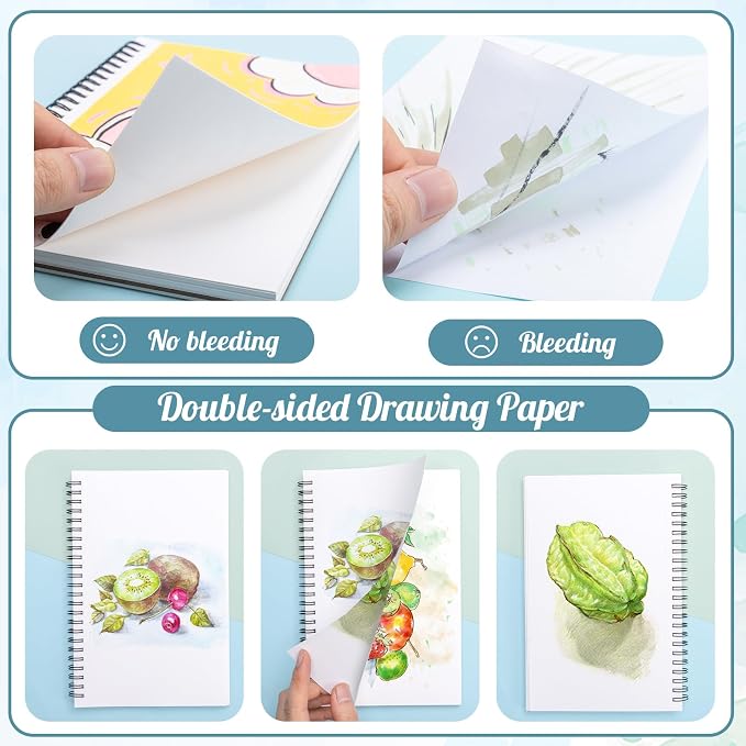 3 Pack Marker Paper Pad 5.5 × 8.5 in, Double-Sided, Spiral Bound