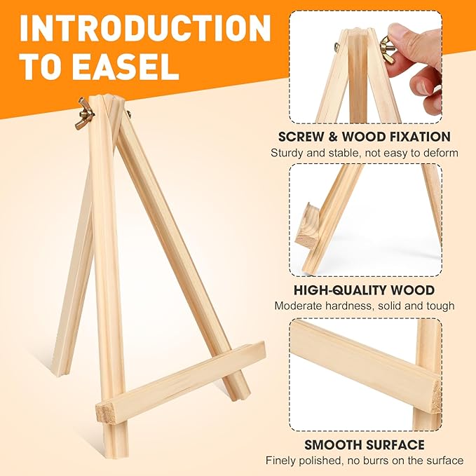 ESRICH 12 Pack 8x10 Canvas and Easel Set, Mini Acrylic Paint, Paint Brushes, Palettes, Aprons, Painting Kits for Adults Couples Friends Date Night Sip and Paint Party Supplies