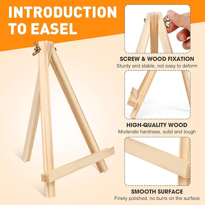 ESRICH 20 Pack 8x10 Canvas and Easel Set, Mini Acrylic Paint, Paint Brushes, Palettes, Aprons, Sip and Paint Kits for Adults Couples Friends Date Night Painting Party Supplies