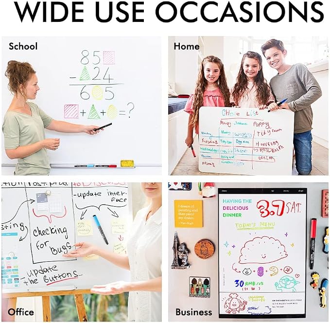 Shuttle Art Dry Erase Markers, 32 Pack 16 Colors Magnetic Whiteboard Markers with Erase, Fine Point Dry Erase Markers Perfect For Writing on Whiteboards,Mirrors for School Office Home