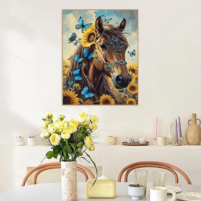 askkqtx Horse Paint by Numbers Kit for Adults Unframed 16x20 Inch