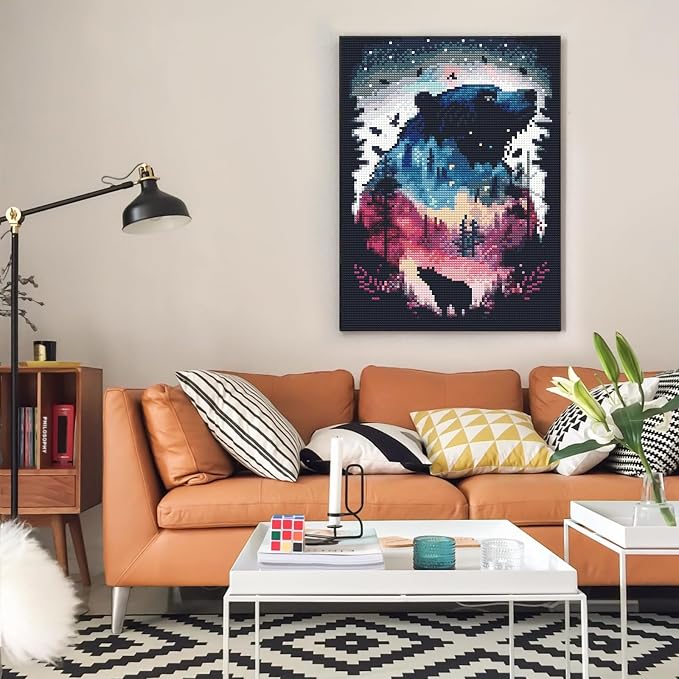 Diamond Art Kits for Adults, Bear DIY 5D Diamond Painting for Beginners | 12x16 Inch, Full Drill Round Dots, Forest Polar Bear Gem Art Craft Kits, Home Wall Decor, Stress Relief Relaxing Hobby Gift