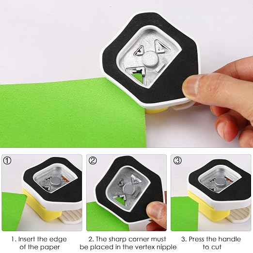 3 Way Chamfer Corner Punch, 3 in 1 Craft Paper Corner Cutter for Paper Crafts, Laminate, Cardstock, Business Card, DIY Projects, Photo, Card Making and Scrapbooking