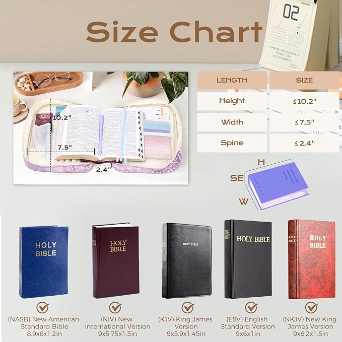XKDOUS Bible Cover Case for Women Bible Bag Journaling Kit w/Study Supplies