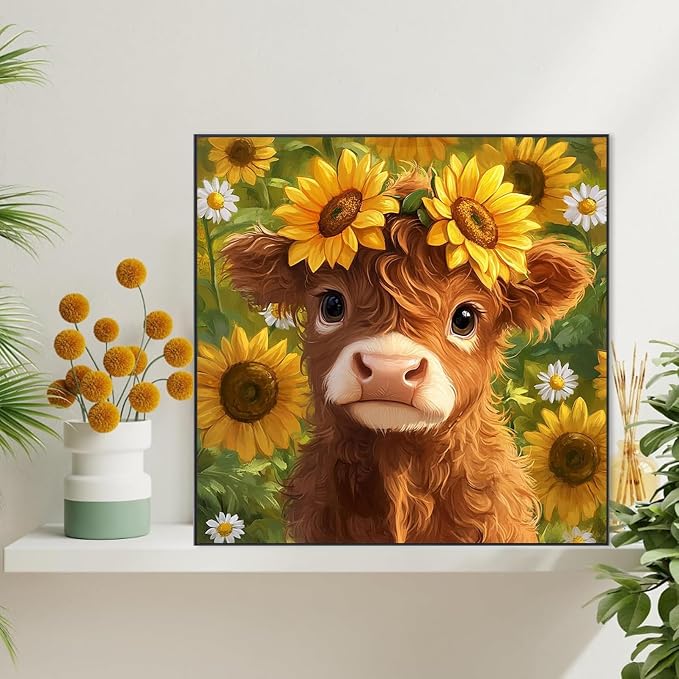 Highland Cow Diamond Painting Kits for Adults, Diamond Art Kits for Adults