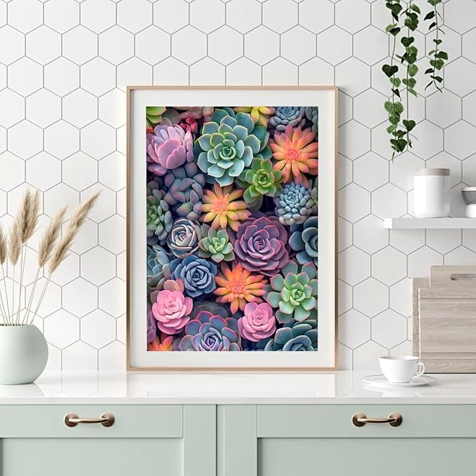 Ycydilirab Succulent Paint by Numbers Kits for Adults Beginners-Succulent Plant Paint by Number for Adult,Easy Canvas Paint by Numbers for Adults for Home Wall Decoration and Gifts 16X20 inch