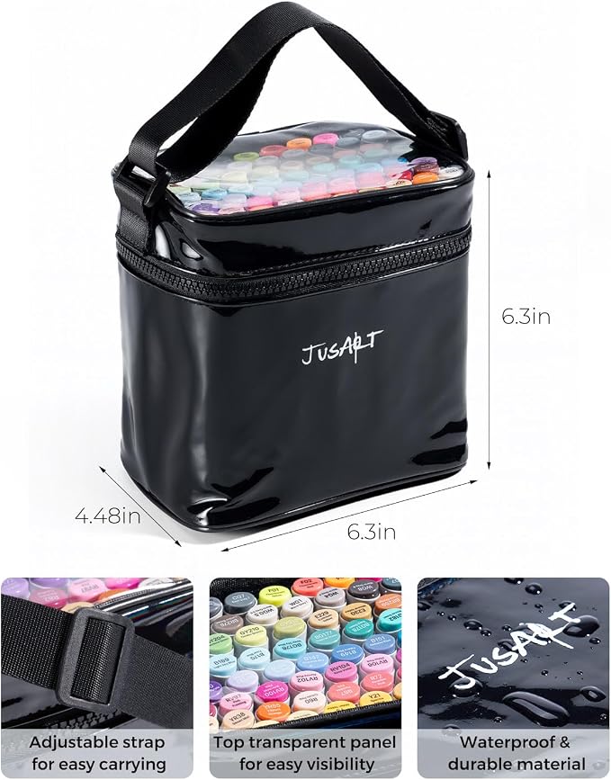 JusArt 72 Colors Alcohol Markers, Dual Tip Brush and Chisel