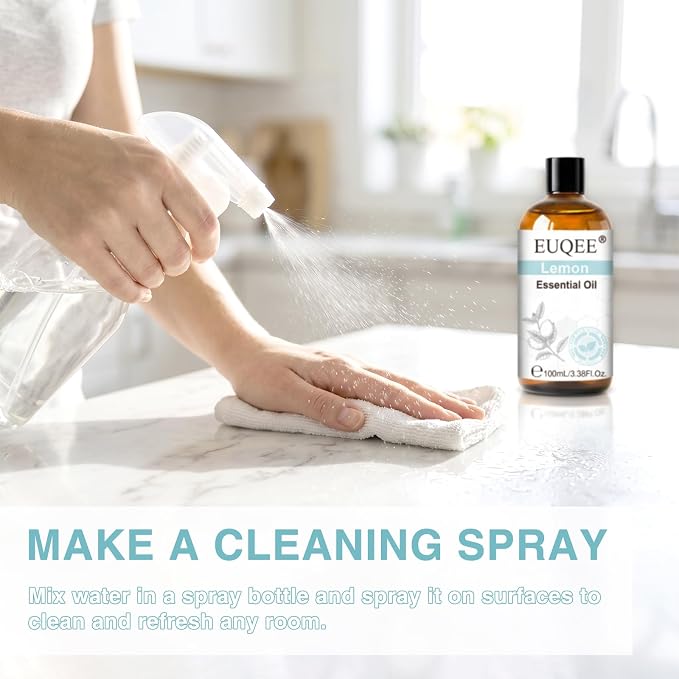 EUQEE 100ml Lemon Essential Oil for Spray 3.38 Fl Oz