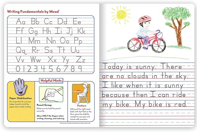Mead Primary Journal Creative Story Tablet Composition Notebook, 7.5" x 9.75", Grades K-2, 100 Sheets, 4 Pack, Assorted Colors (610051-ECM)