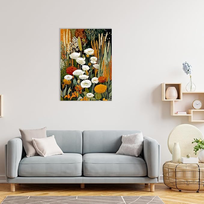 MAXBYE Framed Paint by Numbers Kits for Adults with Wooden Easel, Floral Botanical Easy DIY Adult Paint by Number Kits on Canvas, Paintings Kit for Beginners Gift Home Wall Garden Decor 10×14 Inch