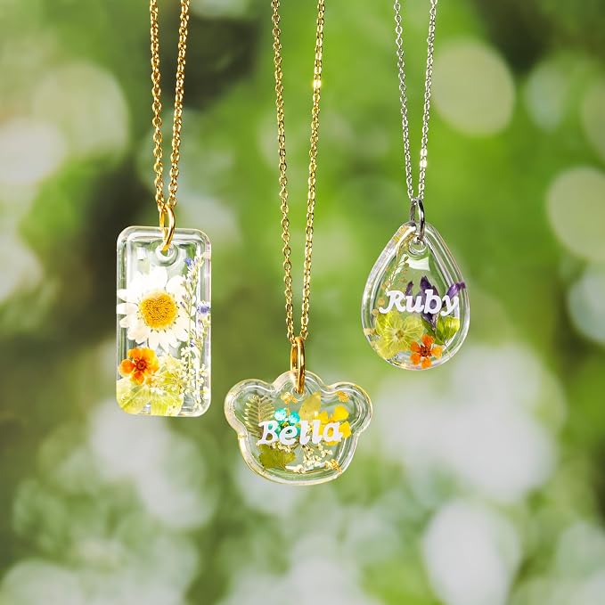 LET'S RESIN Keychain Resin Molds Silicone, 16 Cavity Pendant Casting Mold | Silicone Molds with Hanging Holes, UV & Epoxy Resin Jewelry Mold for DIY Keychains, Charms, Pendants, Beginner Friendly