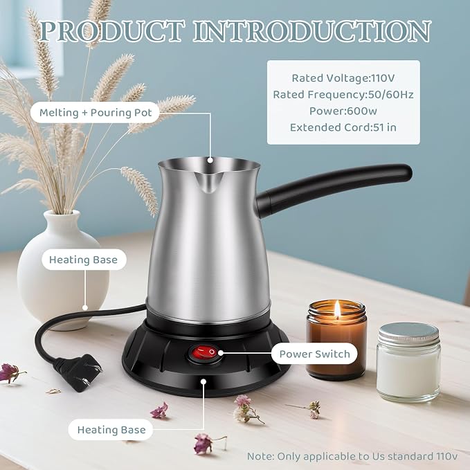 Aottom Wax Melter for Candle Making - Stainless Steel Candle Wax Melter Pot