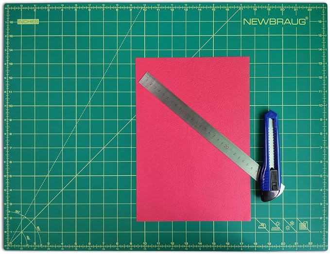 NEWBRAUG 18'' × 24'' Perfect Self Healing Cutting Mat, Non-Slip Gridded Rotary Cutting Board, Necessary for Quilting, Sewing, Craft, Fabric & Scrapbooking(Green/Black)…