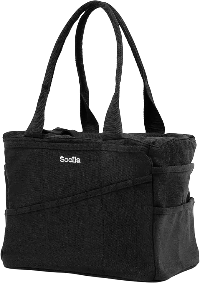 Soolla Studio Bag: Art Supply Storage Organizer & Pottery Tool Bag, Washable Tote, Yarn Bag, Crochet, 30 Pockets, 15+ Colors