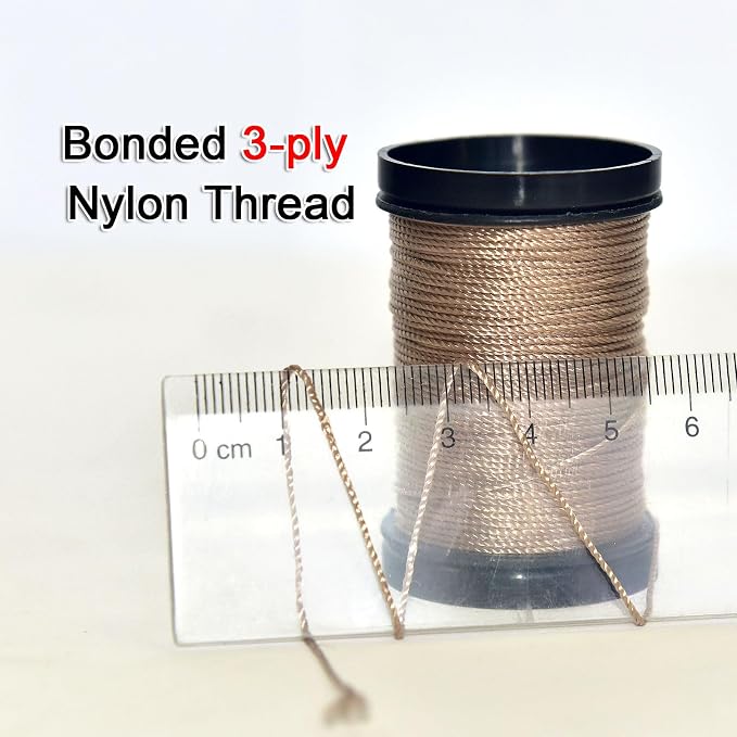 30 Yards Heavy Duty Extra Strong Upholstery Nylon Sewing Thread for Machine, Home, Hand, Craft, and Denim Leather，Color:Dark Tawny
