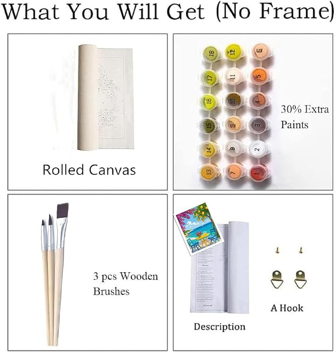 ZRIZQ Landscapes Paint by Numbers Kit for Adults Beginner,Lemon Tree,16x20 | Full set with wooden brushes,rolled canvas,rich paints.Calming activity.Beginner friendly.Just open and paint.