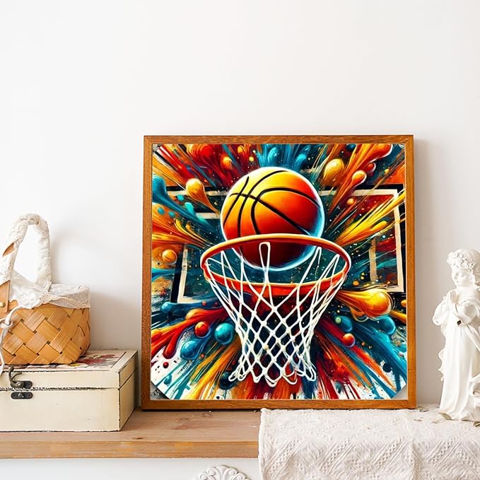 Basketball Diamond Painting Kits for Adults, Diamond Art Kits, 14x14 in