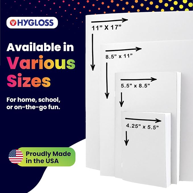 Hygloss Blank Books - Bulk 100 Pack – 4.25" x 5.5" A6 White Paperback Blank Books for Kids to Write Stories, Doodle, Arts & Crafts – Plain Drawing Sketchbook, Unlined Journal, Notebook Without Lines