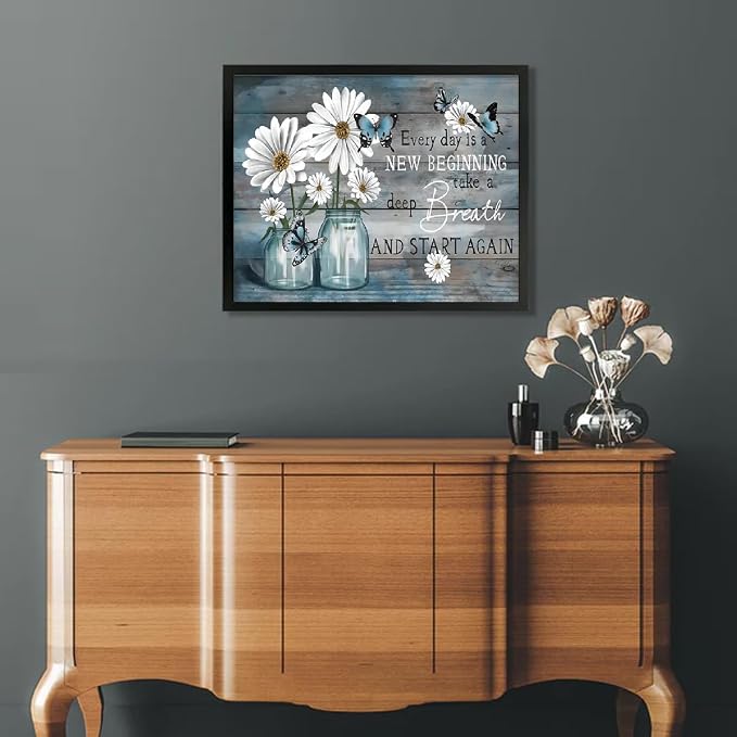 PHANTASYART Inspirational Flowers Paint by Numbers Kit for Adults 16x20inch | Flowers Paint by Number Adult, Dasiy Adult Paint by Number Kits on Canvas, DIY Acrylic Paint Kits, Gifts & Home Decor