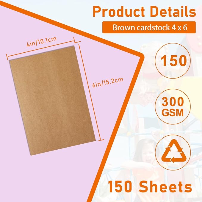 Guakicae 150 Sheets Brown Cardstock 5 x 7 Kraft Paper 110lb
