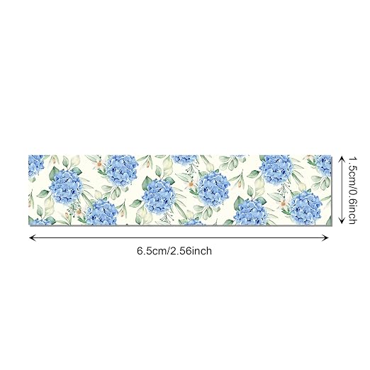 Hydrangea Washi Tape 12 Rolls Blue Hydrangea Tape Masking Decorative Blue Flower Washi Tape for DIY Craft Gift Wrapping Handbook Sticker Scrapbook Journaling Party Favor