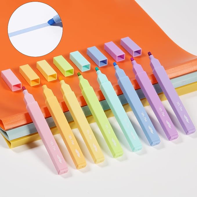 Mr. Pen- Aesthetic Highlighters No Bleed, 8 Pack, Assorted Colors | Chisel Tip, Cute Highlighters Assorted Colors for Journaling, Highlighting, Underlining, Fast Dry, Back to School Supplies