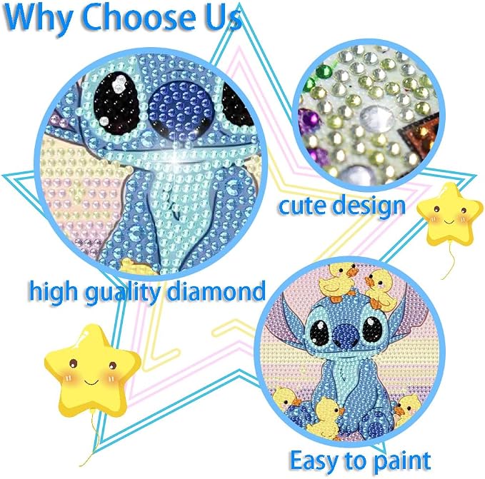 5D Diamond Art Painting Kits for Kids with Wooden Frame - Diamond Art for Kids Ages 6-8-10-12,DIY Art and Crafts Big Gem Gift Diamond Dots Painting by Number Kit Home Wall Decoration(7X7 inch)