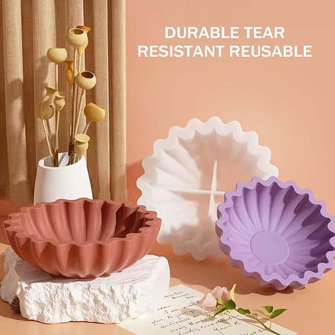 Resin Molds for Bowl, Silicone Flower Tray Mold | 5.24 x 1.65 in Epoxy Resin Molds for jewelry, trinkets and candles; flexible silicone releases cleanly and can be reused