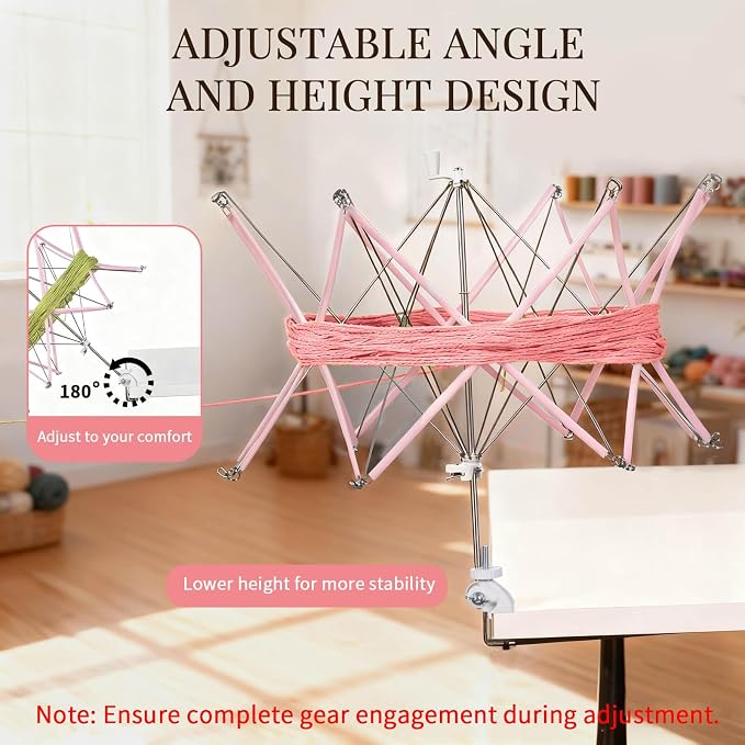 SPEENSUN Foldable Yarn Swift, Adjustable Umbrella Holder for Skeins | Easy Install, Multi-Angle Design, Keeps Hanks Tidy, Pairs Perfectly with Ball Winder, Includes Storage Bag & Box