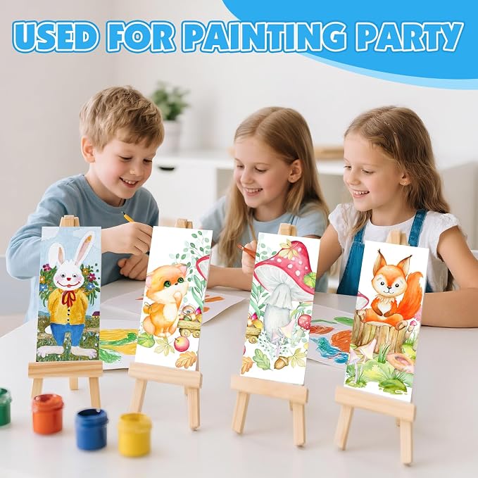 ESRICH Long Canvas for Painting, 8 Pack 4x12 Canvas Boards for Painting Cotton Primed Acid Free Blank Canvas Panels for Oil Paint, Watercolor, Acrylic Paint, Gouache and Tempera.