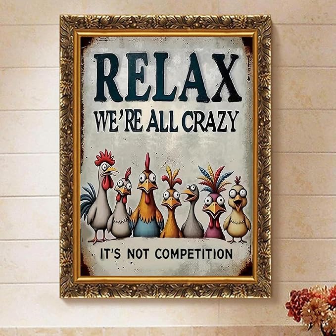 Chicken Paint by Numbers Kit for Adults Framed Canvas, Frameworkless