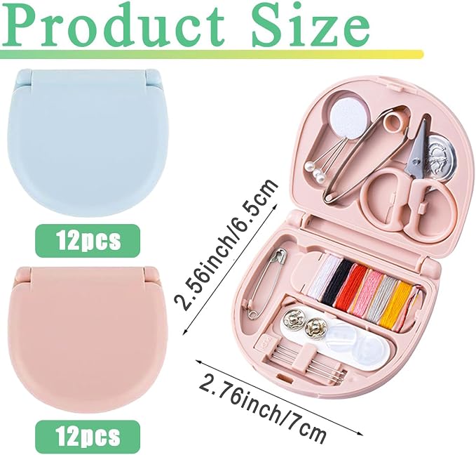 8 Pack Mini Sewing Kits, Compact Travel Emergency Sewing Set with Threads, Scissors, Needles, Portable Repair Supplies for Beginners, Hotels, Travel, Charity