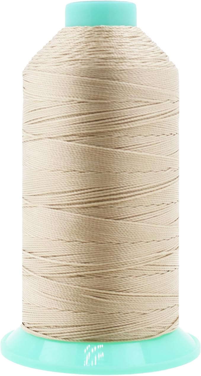 Mandala Crafts Size 277 840D T270 Cream Bonded Nylon Thread, 800 YDs