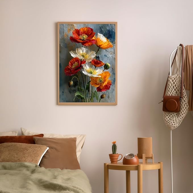 DOTSTART Paint by Numbers Kit for Adults, Attractive Flowers Acrylic Canvas | Acrylic Adults' Paint-by-Number Kits, DIY Easy Paint by Number Adult Canvas for Home Art Decor,15.7X19.7 inch