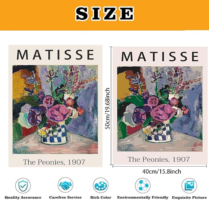 Vintage Flowers Paint by Numbers Kit for Adults Beginner (Without Frame)