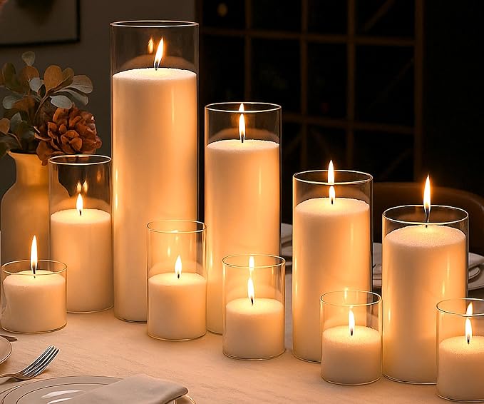LAMORGIFT 16LB Pearled Candle Sand with 50 Wicks, White Candle Beads