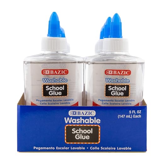 BAZIC Products Washable Clear School Glue, 5 Fl Oz, 48-Case