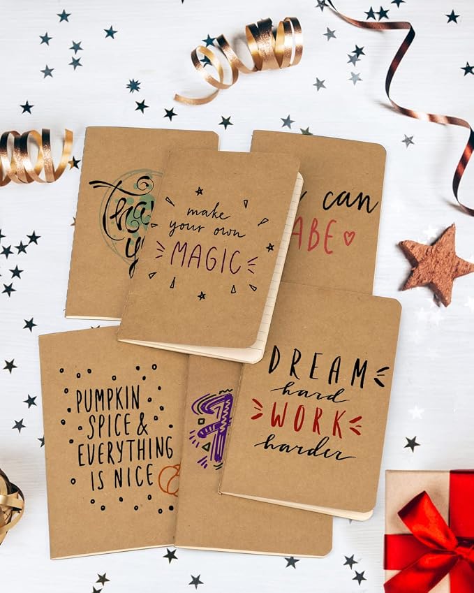 Gwybkq Pocket Notebooks Small Lined 12 Pack Notepads Bulk Little Journal Set Softcover 3.5 x 5.5 Inches or Men Women Kids Traveler Author, 30 Sheets/60 Pages(Brown Cover)