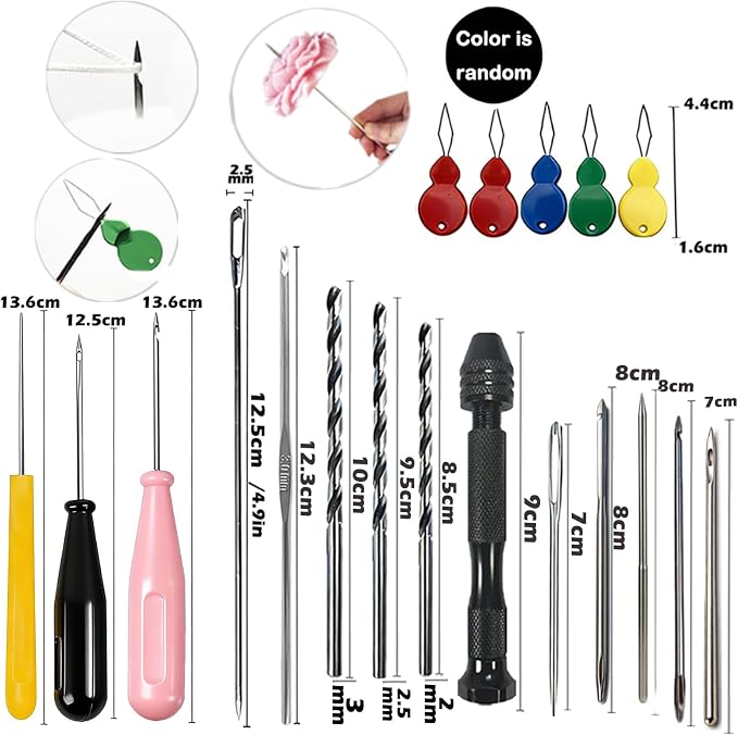 Nimozekd 19 PCS Candle Making Kit for Candle Drilling&Mold Punching Needle Punch Wicking Needle Tools Candlewick Inserting Tool Candle Mold Punch Set with Hook Eye for Inserting Mold Wicks
