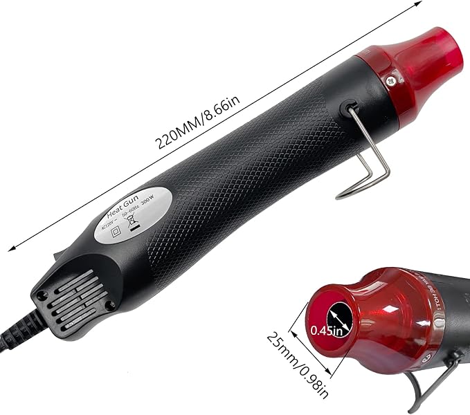 Heat Gun, Mini Hot Air Gun for DIY Crafts Portable Heat Air Gun Tool for Embossing Shrink Wrapping Drying Paint | DIY Crafts, Portable, Embossing, Shrink Wrapping, Drying Paint